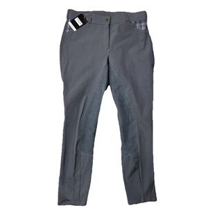 Dover Saddlery Riding Sport Gray Patch Breeches - Size 36 Equestrian Pants